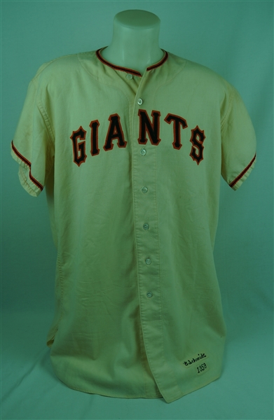 Bob Schmidt 1959 San Francisco Giants Game Used Jersey w/Dave Miedema LOA