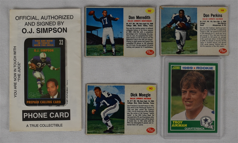 NFL Card Collection w/Don Meredith Post & Troy Aikman RC