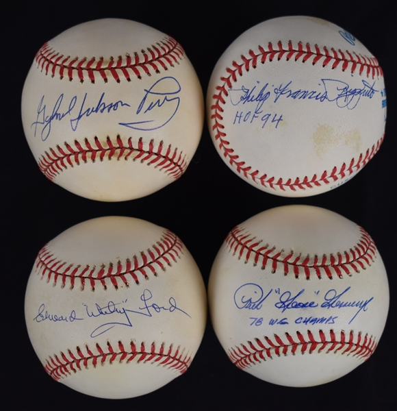 Rizzuto Ford Perry & Gossage Lot of 4 Autographed Baseballs