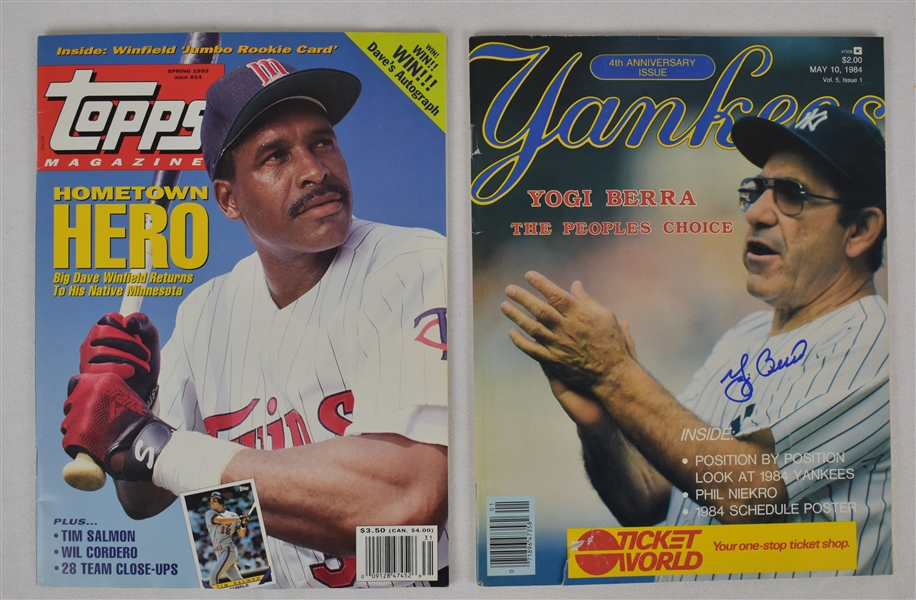 Yogi Berra & Dave Winfield Autographed Magazines