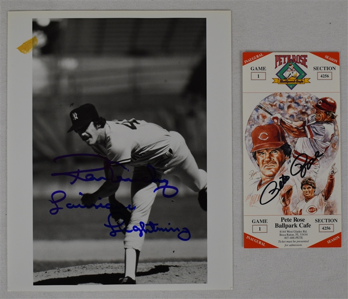 Pete Rose & Ron Guidry Autographed Items