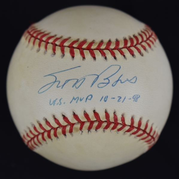 Scott Brosius Autographed & Inscribed W.S. MVP 10-21-98 Baseball
