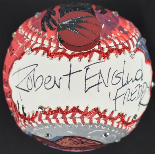 Robert Englund One-Of-A-Kind Charles Fazzino Baseball JSA LOA