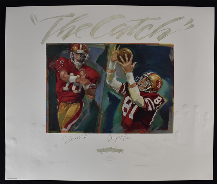 Joe Montana & Dwight Clark Dual Signed Limited Edition "Catch" Lithograph