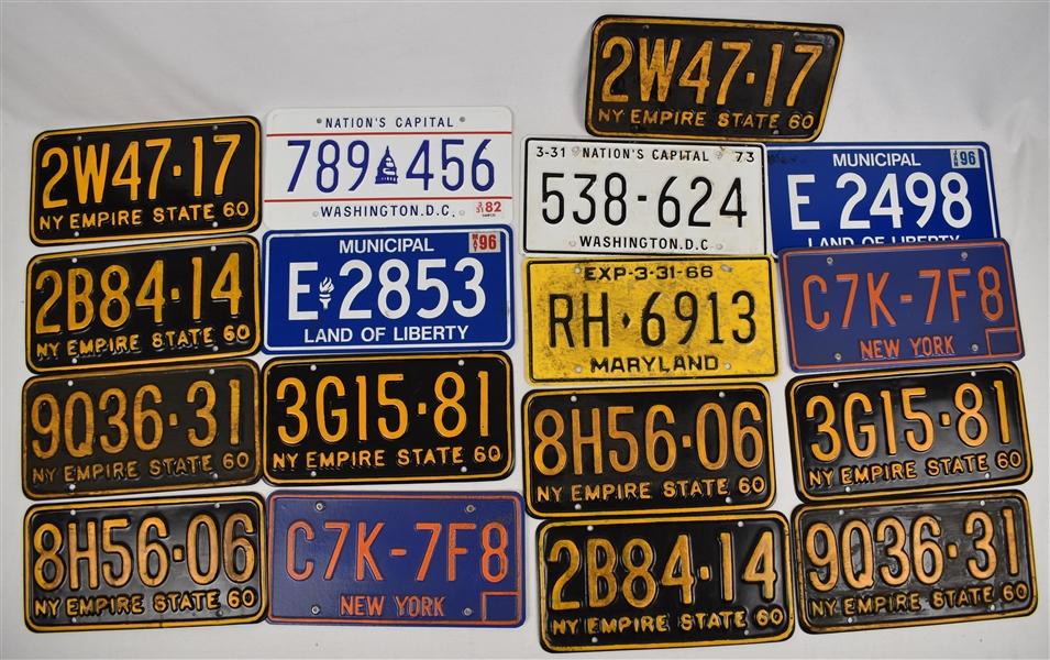 Vintage 1960-1994 Collection of 28 Assorted Movie Prop License Plates 