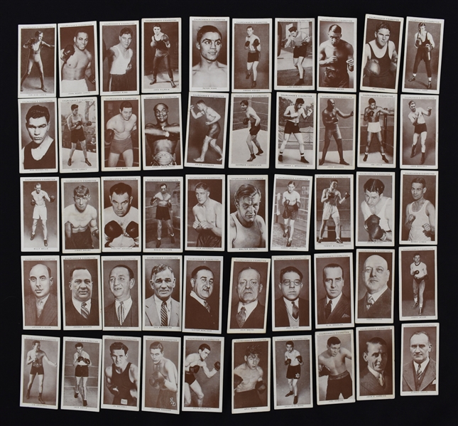 Complete Set of 1938 Churchman Boxing Personalities Cigarette Cards
