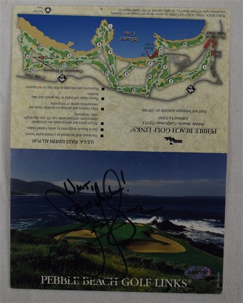 Jim Furyk Autographed Pebble Beach Scorecard