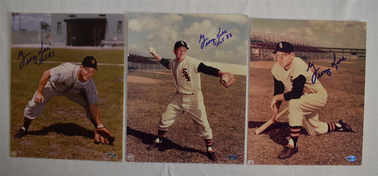 George Kell Lot of 3 Autographed 8x10 Photos