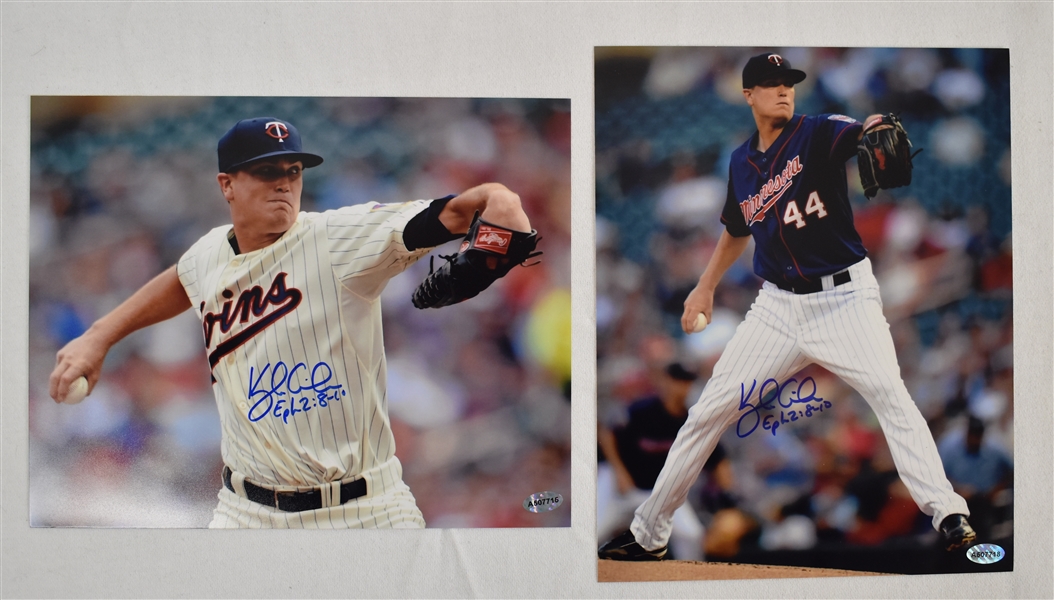 Kyle Gibson Lot of 2 Autographed 8x10 Photos
