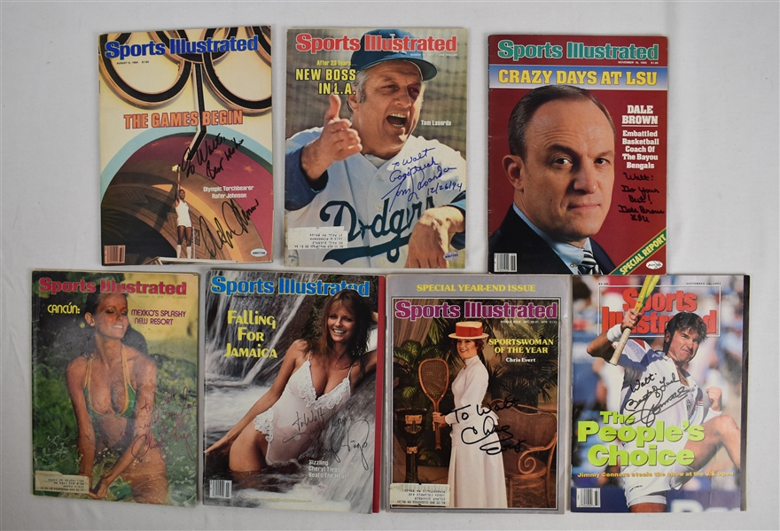 Collection of 7 Autographed Sports Illustrated Magazines