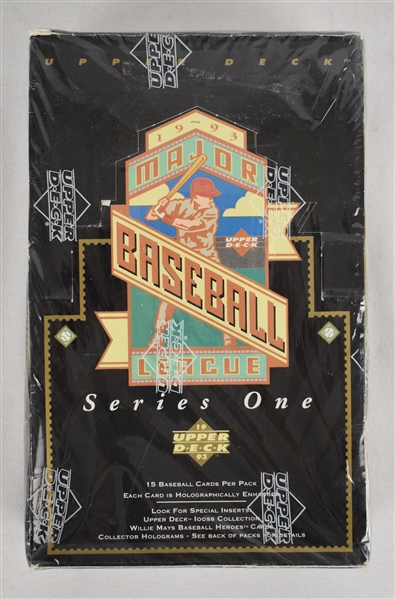 Vintage Box of 1993 Upper Deck Series I Baseball Card Packs