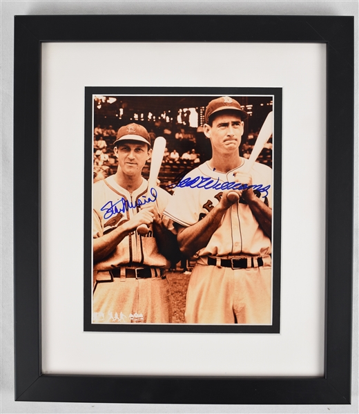 Ted Williams & Stan Musial Dual Signed Framed Photo