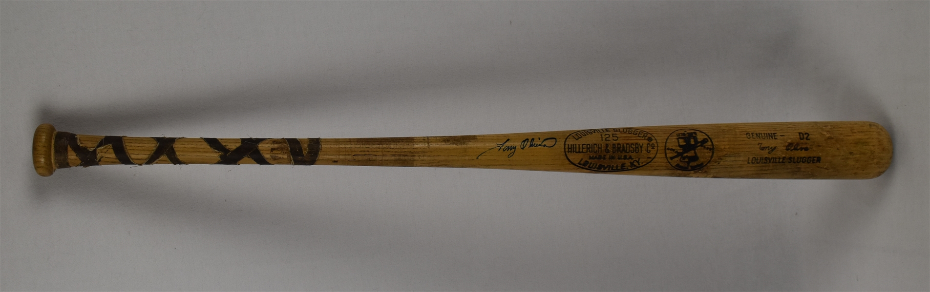 Tony Oliva RARE 1976 Minnesota Twins Bicentennial Game Used & Autographed Bat Graded PSA/DNA 9 