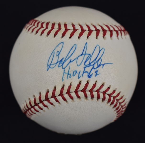 Bob Feller Autographed & Inscribed HOF Baseball