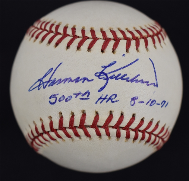 Harmon Killebrew Autographed & Inscibed 500th HR 8-10-71 Baseball