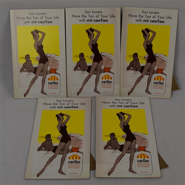 Collection of 5 Can Tan Advertising Displays