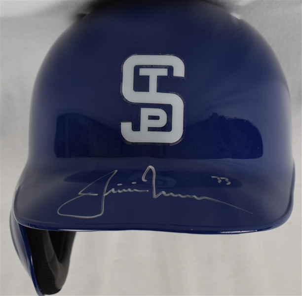 Justin Morneau 2013 Game Used & Autographed Turn Back the Clock Batting Helmet MLB Authenticated