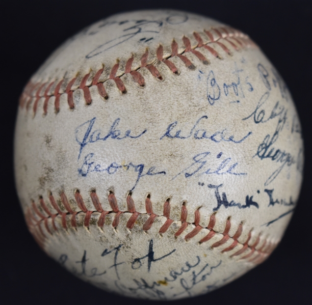 Detroit Tigers 1937 Team Signed Baseball w/Hank Greenberg JSA LOA