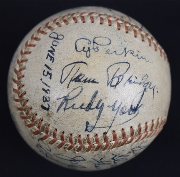 Lot Detail - Detroit Tigers 1937 Team Signed Baseball w/Hank Greenberg ...