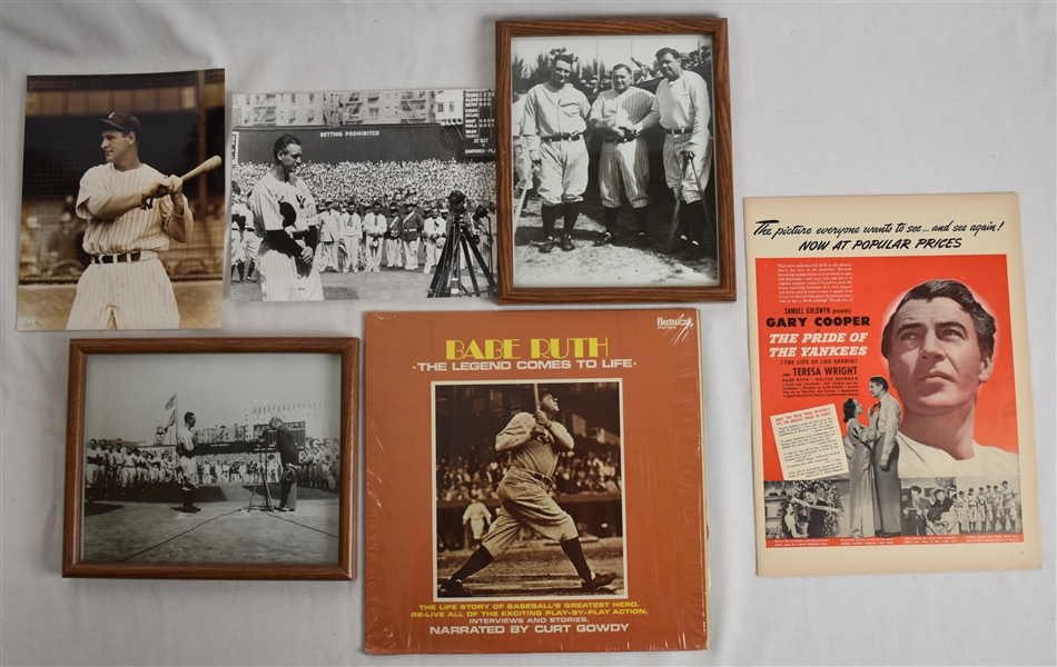 Babe Ruth & Lou Gehrig Collection w/Photos & Album