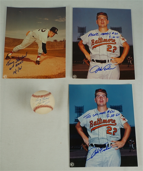 Tracy Stallard & Jack Fisher Autographed & Inscribed Maris 60th 61st HR Ball & Photos