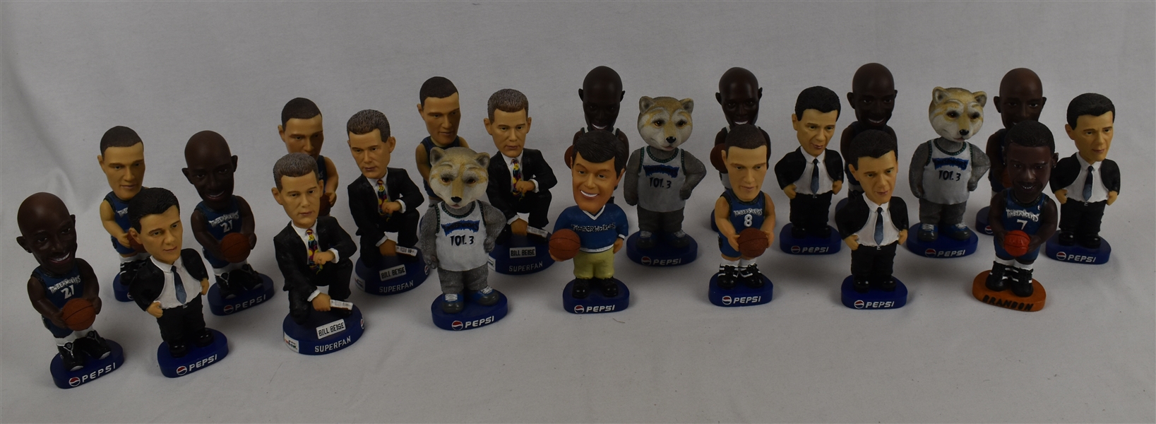 Collection of 22 Minnesota Timberwolves Bobbleheads