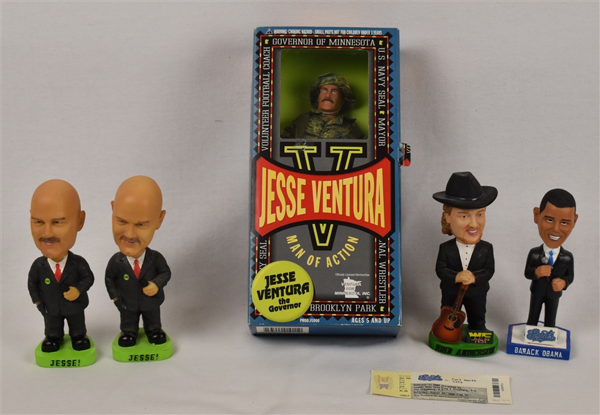 Collection of 5 Bobbleheads w/Jesse Ventura