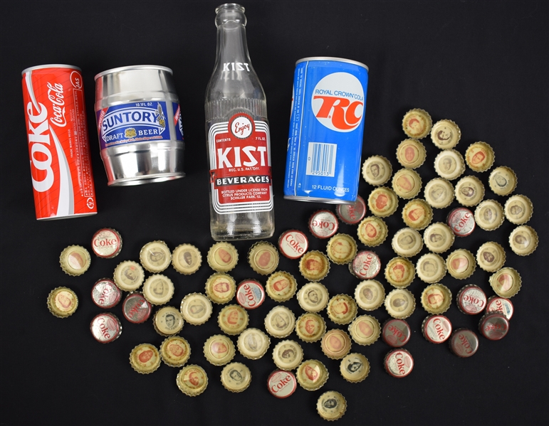 Vintage Collector Cans & Bottle Top Collection