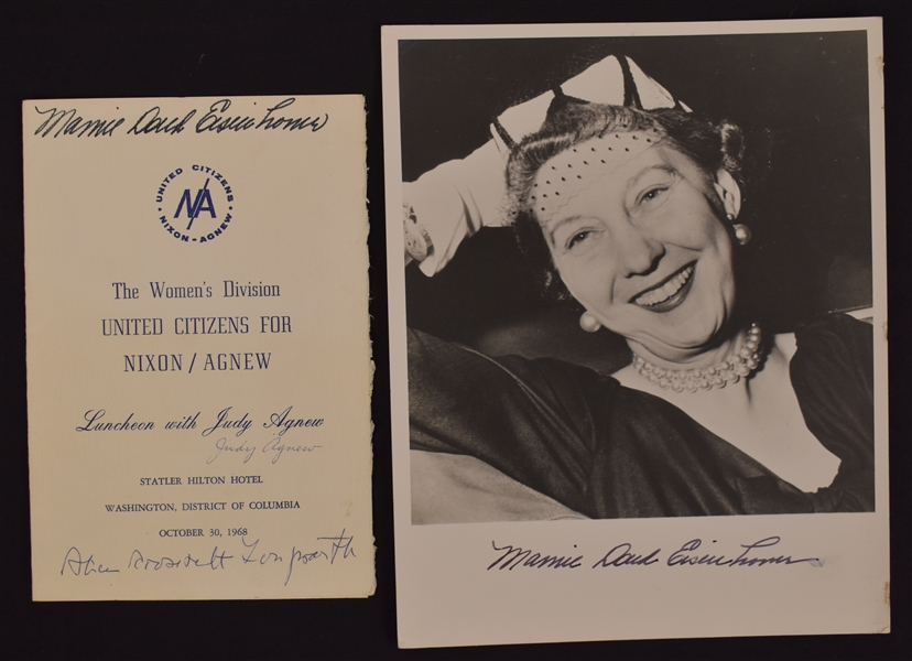 Marie Eisenhower Judy Agnew & Alice Roosevelt Signed Program & Photo