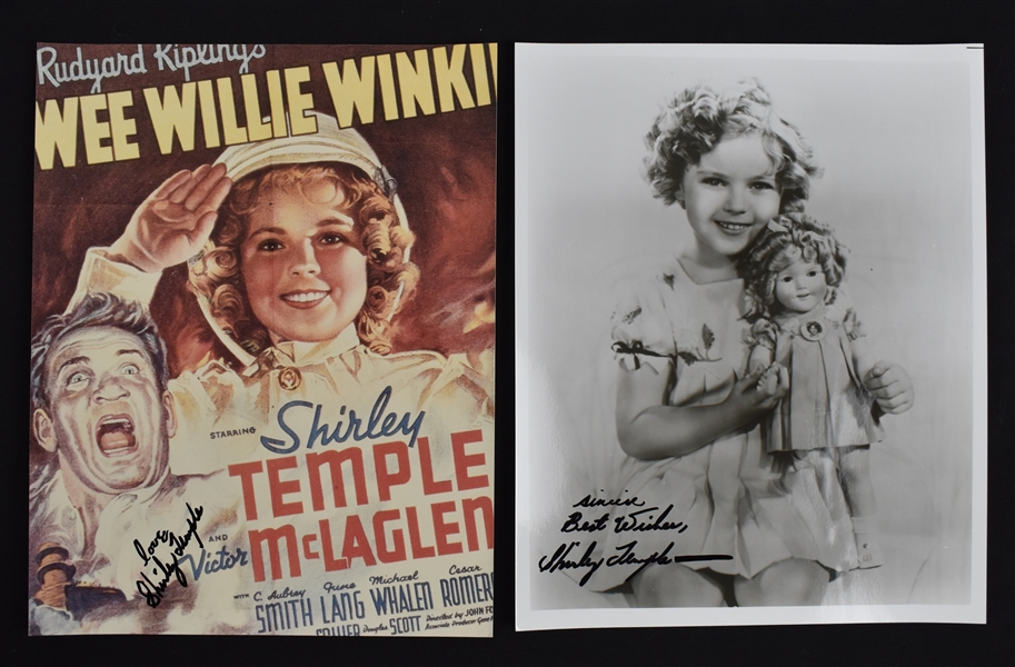 Shirley Temple Lot of 2 Autographed 8x10 Photos