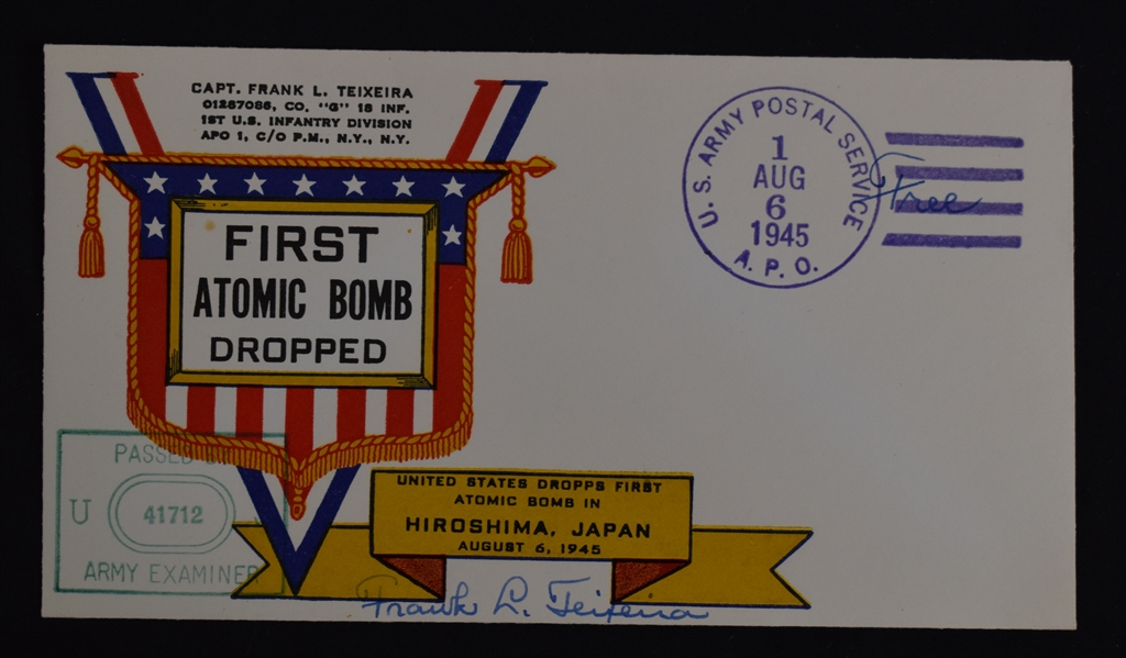 Frank Teixera Signed 1945 First Day Cover
