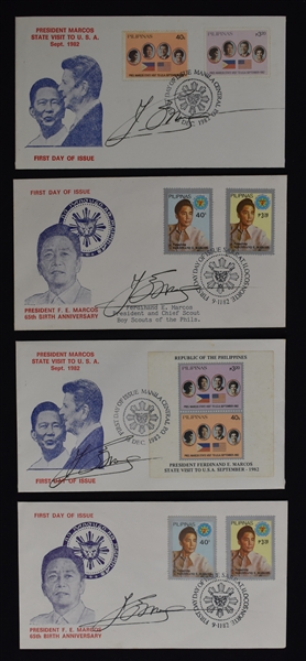 Ferdinand Marcos Lot of 4 Signed 1982 First Day Covers