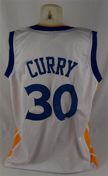 Steph Curry Autographed Golden State Warriors Home White Jersey PSA/DNA