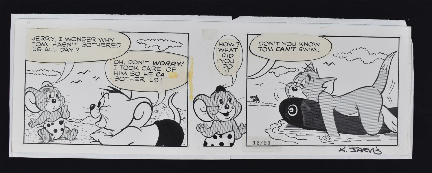 Tom & Jerry Original Comic Strip Signed by Kelly Jarvis