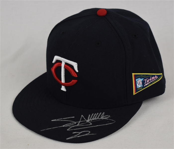 Miguel Sano 2015 Game Used & Autographed Rookie Hat MLB Authentication