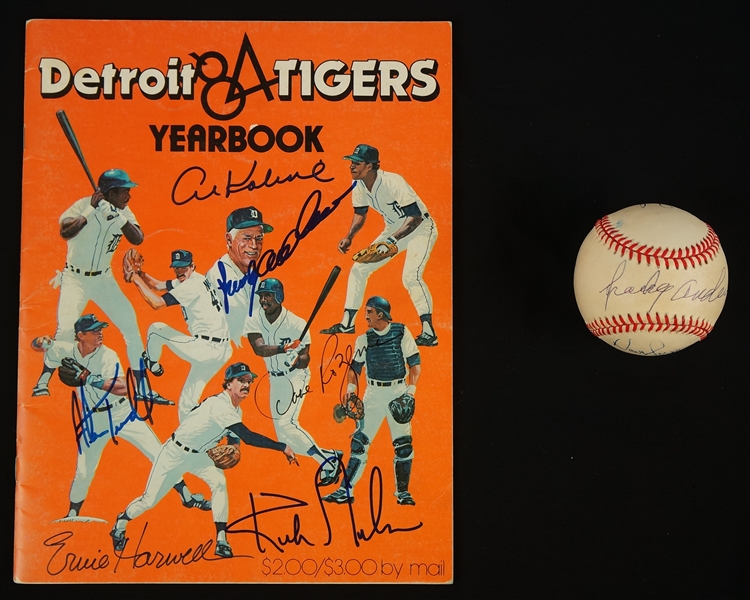 Detroit Tigers 1984 Signed Yearbook & Sparky Anderson/Kirk Gibson Signed Baseball