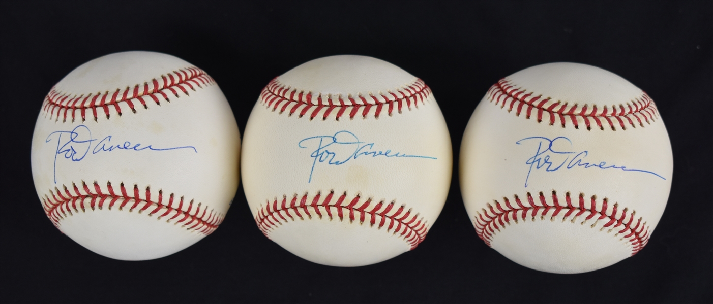 Rod Carew Lot of 3 Autographed Baseballs