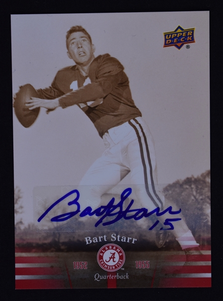 Bart Starr Autographed 2012 Upper Deck Alabama Crimson Tide Football Card 