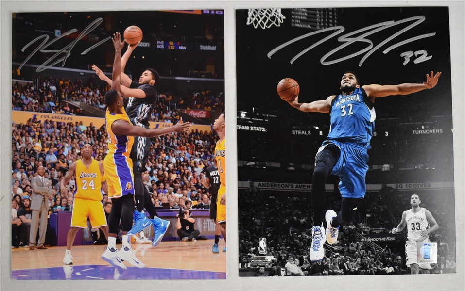 Karl Anthony-Towns Lot of 2 Autographed 8x10 Photos