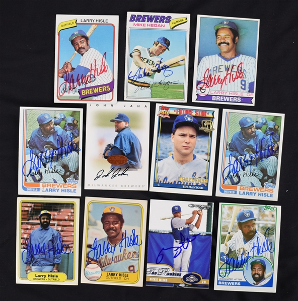 Milwaukee Brewers Autographed Baseball Cards w/Larry Hisle