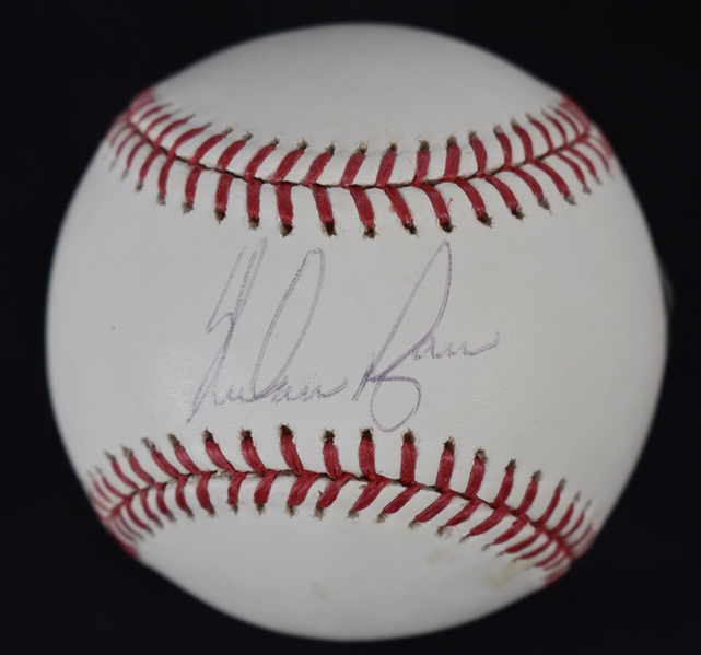 Nolan Ryan Autographed Baseball Mounted Memories & MLB Authentication