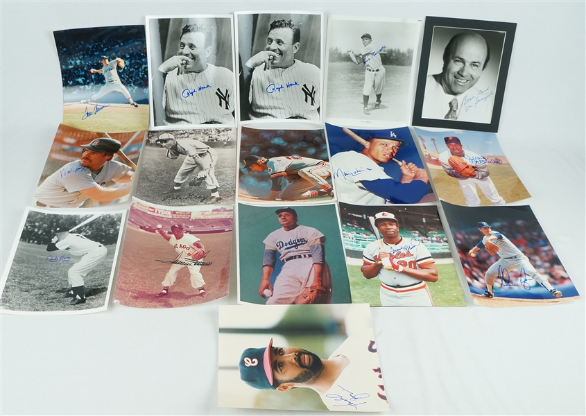 Collection of 17 Autographed 8x10 Photos w/Pete Gray & Don Drysdale