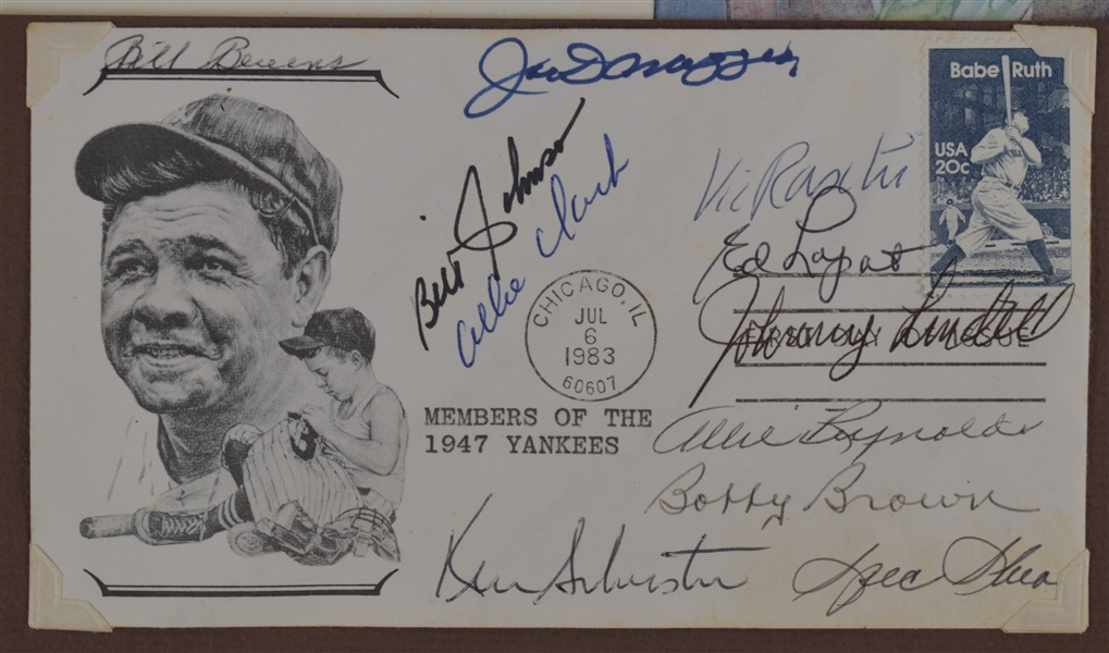 New York Yankees 1947 World Championship Autographed Babe Ruth First Day Cover w/Joe DiMaggio