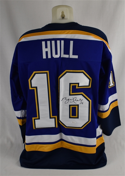 Brett Hull Autographed St. Louis Blues Jersey Beckett COA