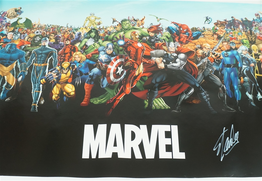 Stan Lee Autographed Marvel Movie Poster