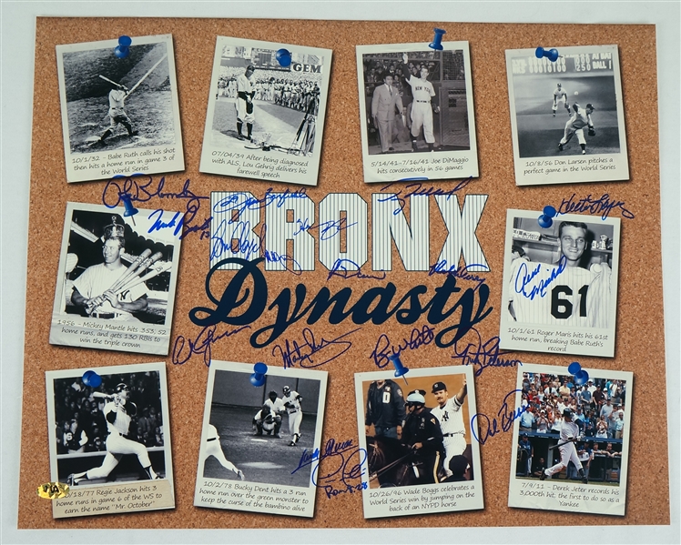 New York Yankees Autographed Bronx Dynasty 16x20 Photo w/18 Sigs