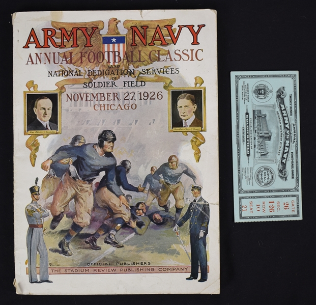 Vintage 1926 Soldier Field Program & Ticket