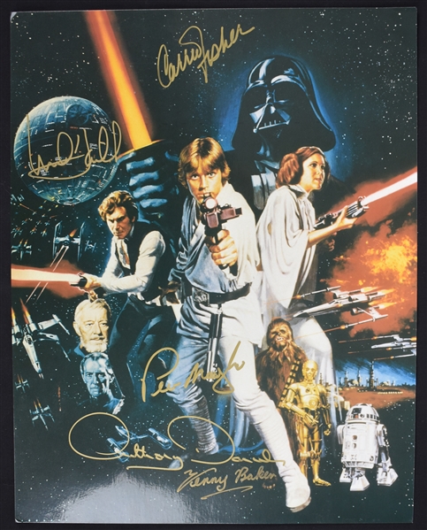 Star Wars Autographed 11x14 Photo w/Carrie Fisher Mark Hamill w/JSA LOA