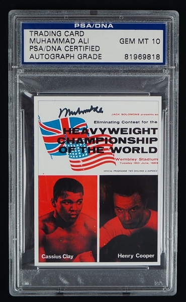 Muhammad Ali Autographed Card PSA/DNA 10 Gem Mint
