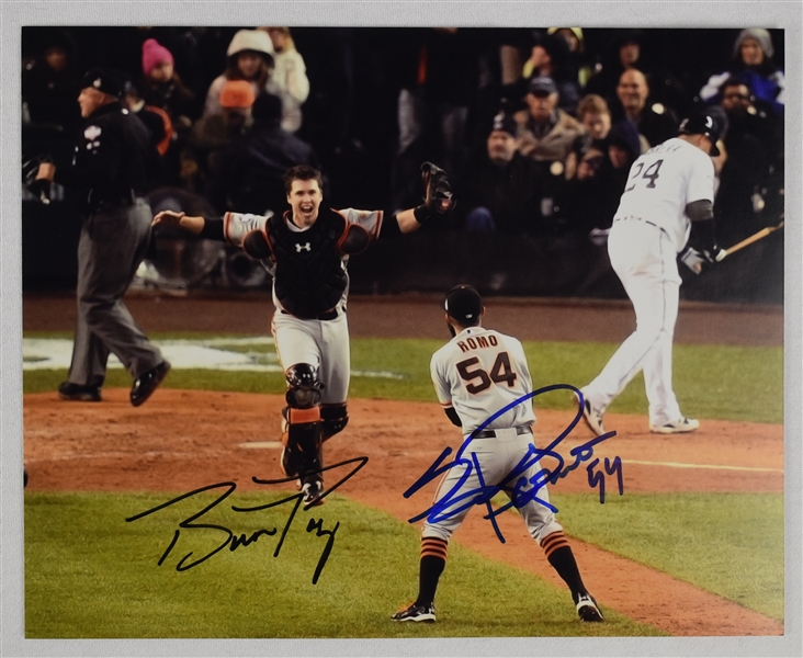 Buster Posey & Sergio Romo Autographed 8x10 Photo